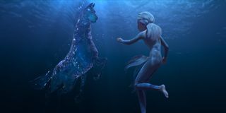 Elsa and the water spirit in Frozen II