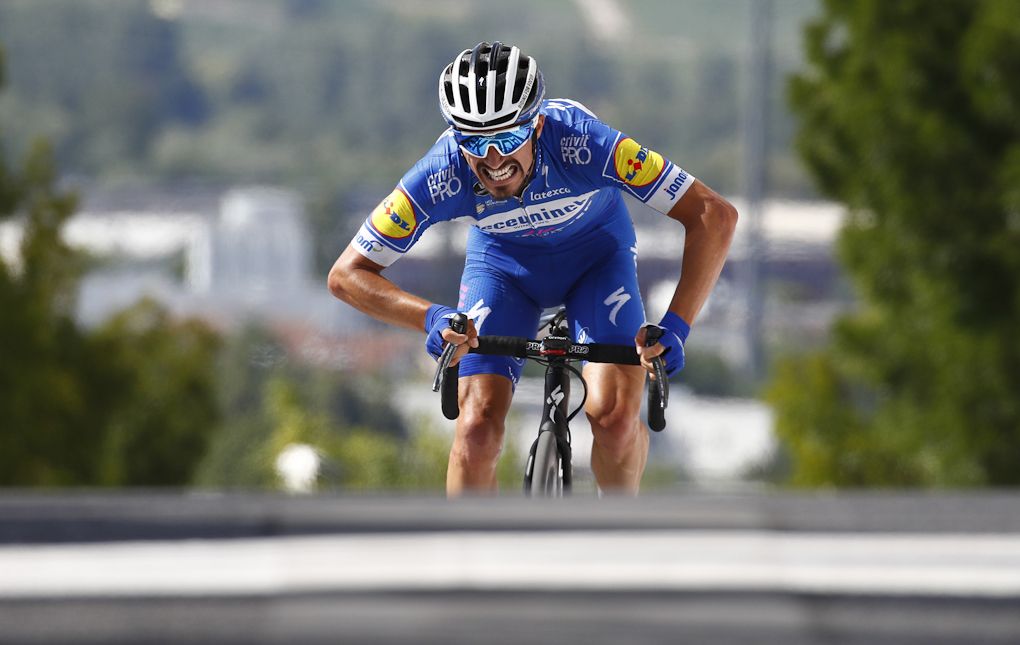 Julain Alaphilippe (Deceuninck-QuickStep) solos to victory during stage 3 at the Tour de France