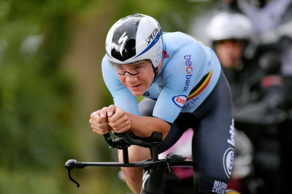 Remco Evenepoel (Belgium) during the men&#039;s individual time trial in the Tokyo Olympics