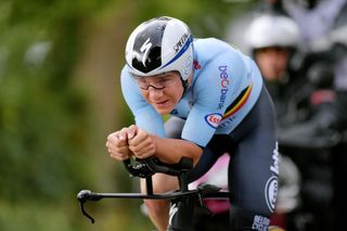 Remco Evenepoel (Belgium) during the men's individual time trial in the Tokyo Olympics