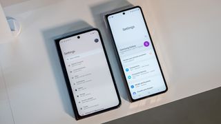 Comparing the outer display size between the Google Pixel Fold and Samsung Galaxy Z Fold 5