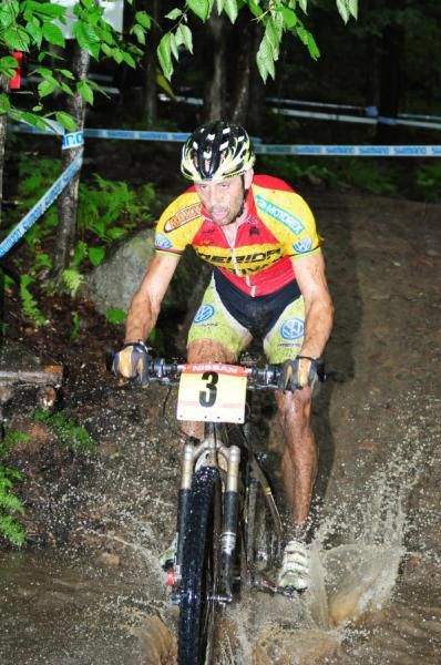 Jose Antonio Hermida Ramos (Multivan Merida Biking Team) hit the water in third place.