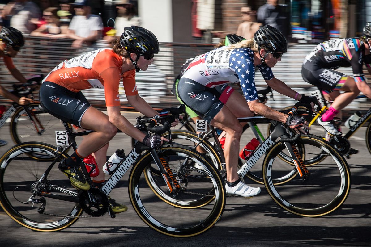 Erica Allar (Rally) towards the front of the pack.