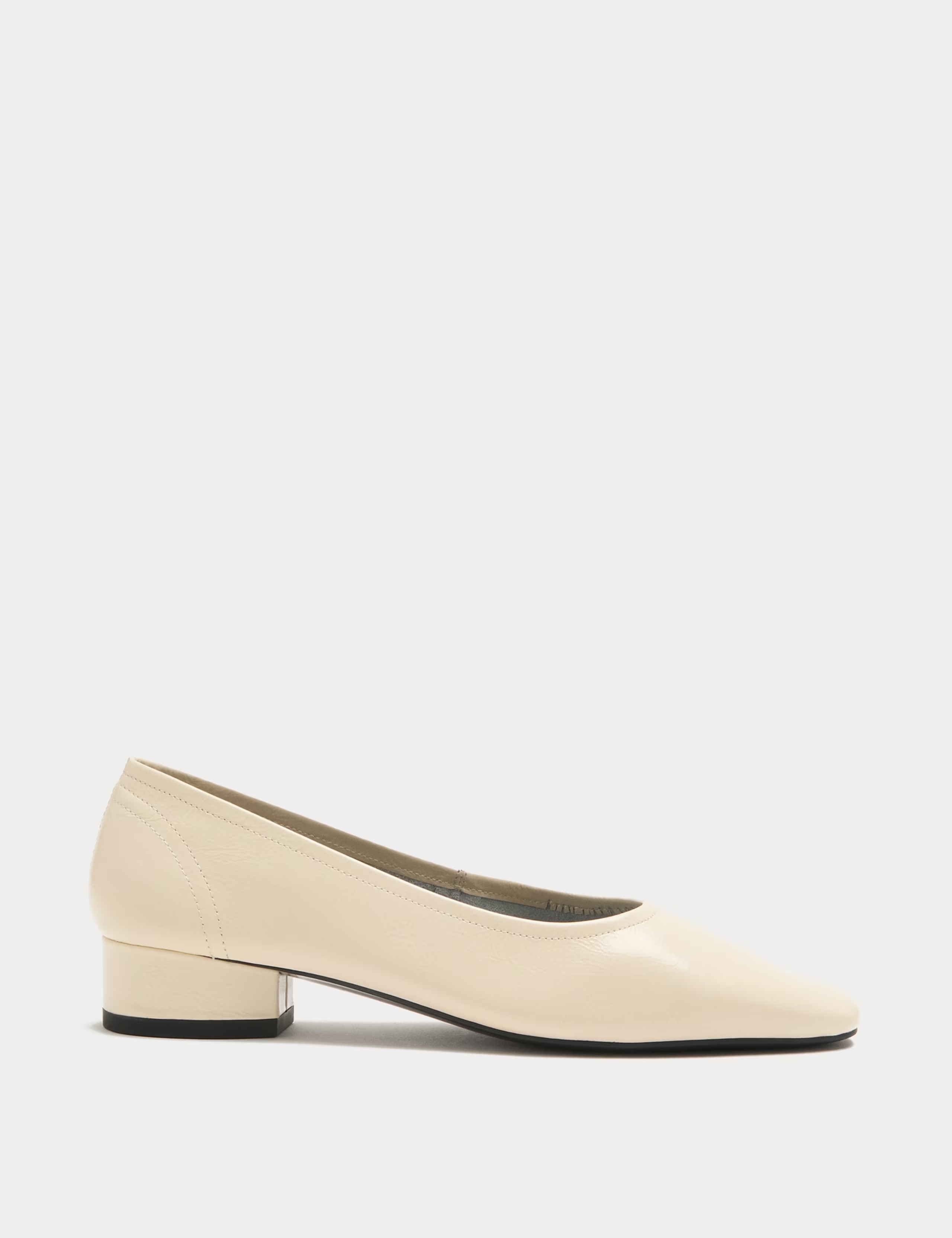 Leather Block Heel Pumps