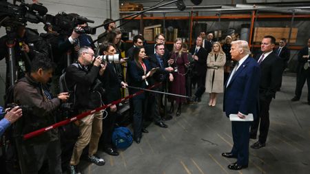 President Donald Trump meets the press