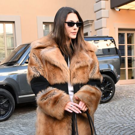 Vittoria Ceretti carrying a Gucci Borsetto bag