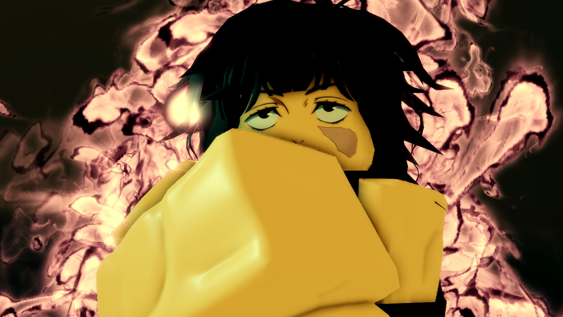 A dark-haired character crosses their muscled arms in Sorcerer Ascent.