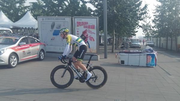 Cameron Meyer (Garmin-Cervelo) struggled in the time trial.