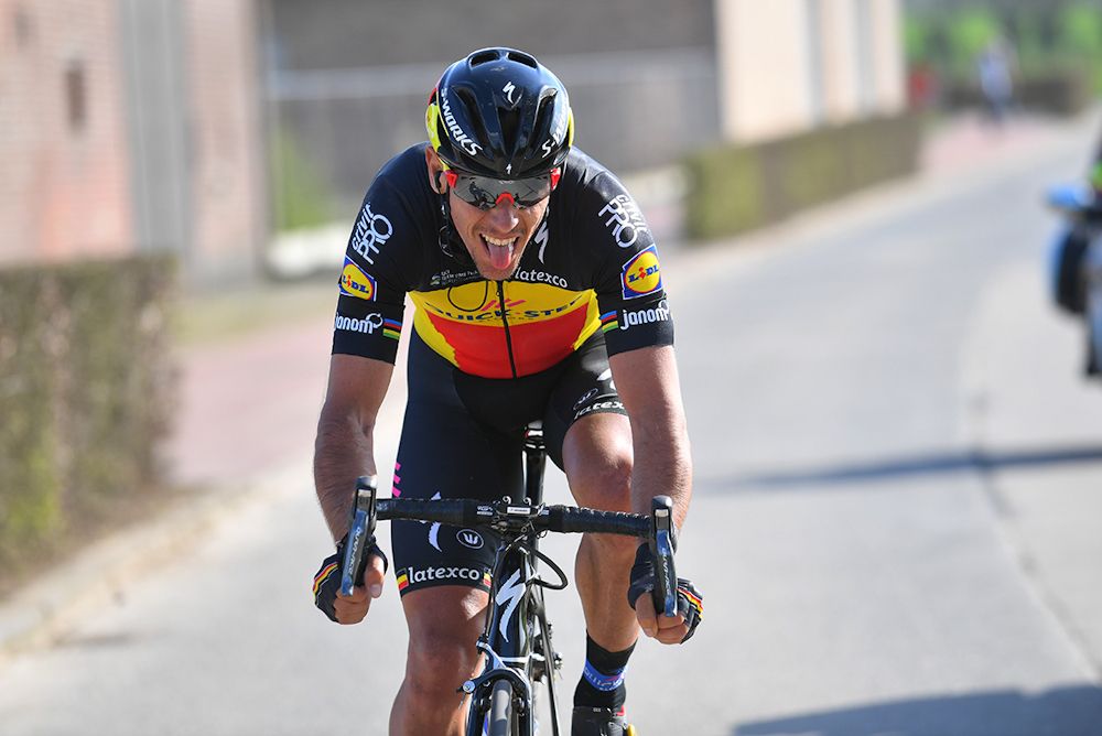 Phlippe Gilbert rides solo to the stage 1 win at Three Days of De Panne