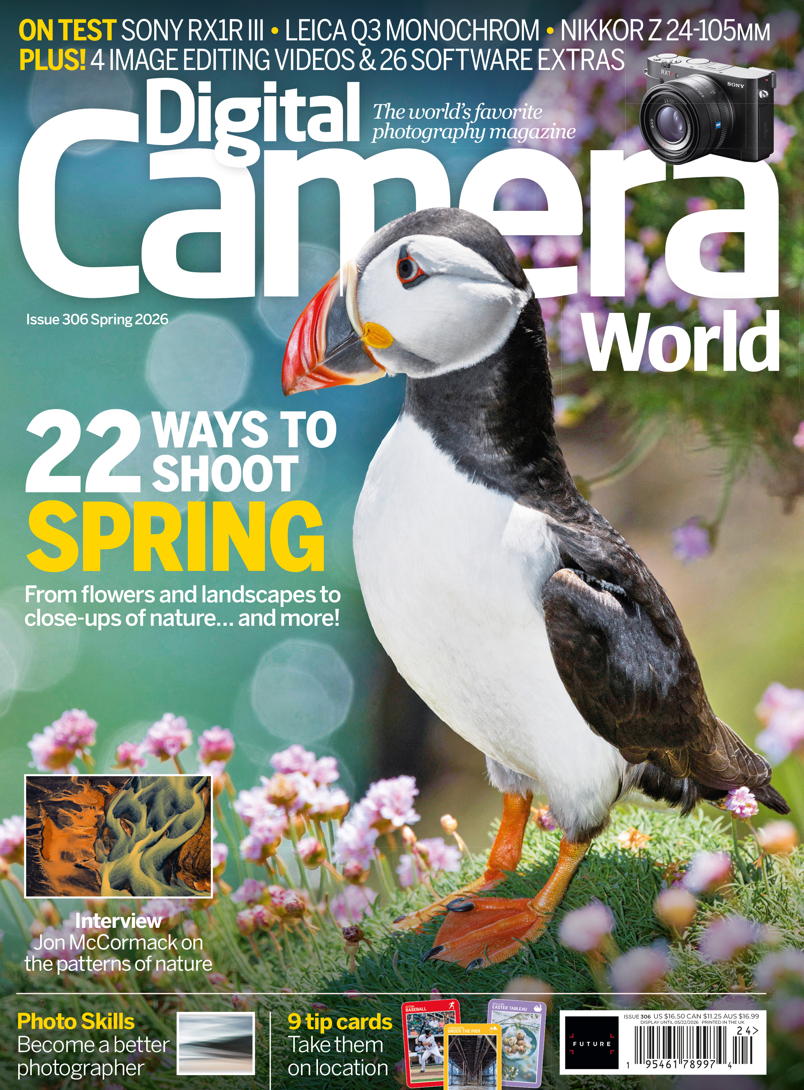 Front cover of issue 306 (Spring 2026) of Digital Camera magazine, with a main heading of '22 ways to shoot spring'.