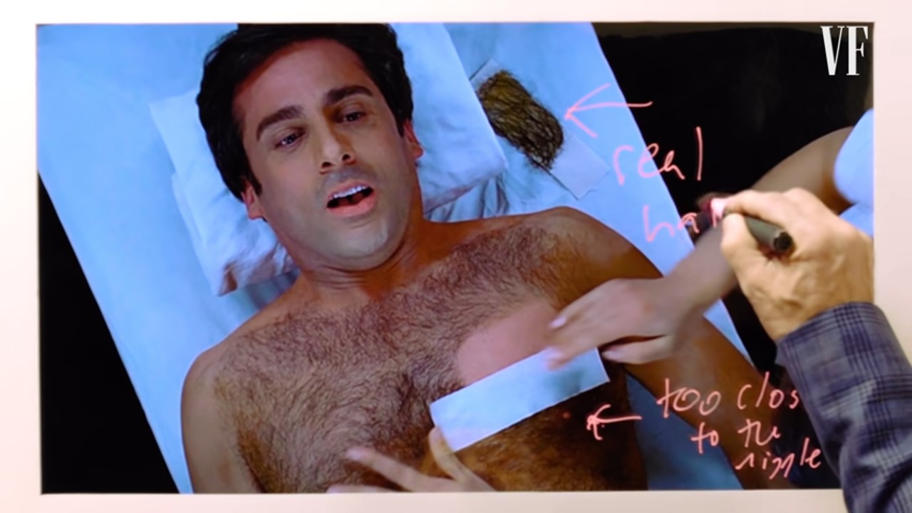 Judd Apatow drawing over Andy Stitzer getting waxed in The 40 Year Old Virgin