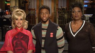 Cardi B, Leslie Jones, Chadwick Boseman in SNL Promo in 2018