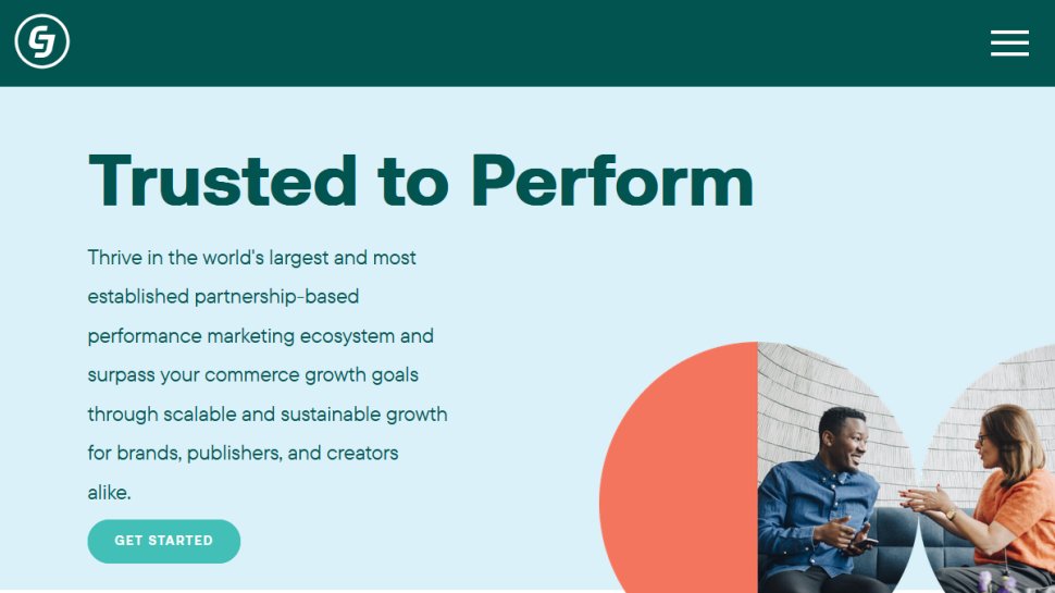 CJ Affiliate website screenshot (July 2025).