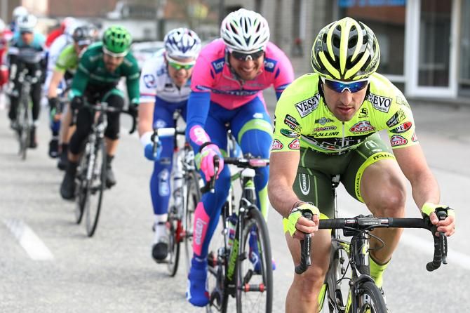 Oscar Gatto (Vini Fantini) seems oblivious to the winter weather