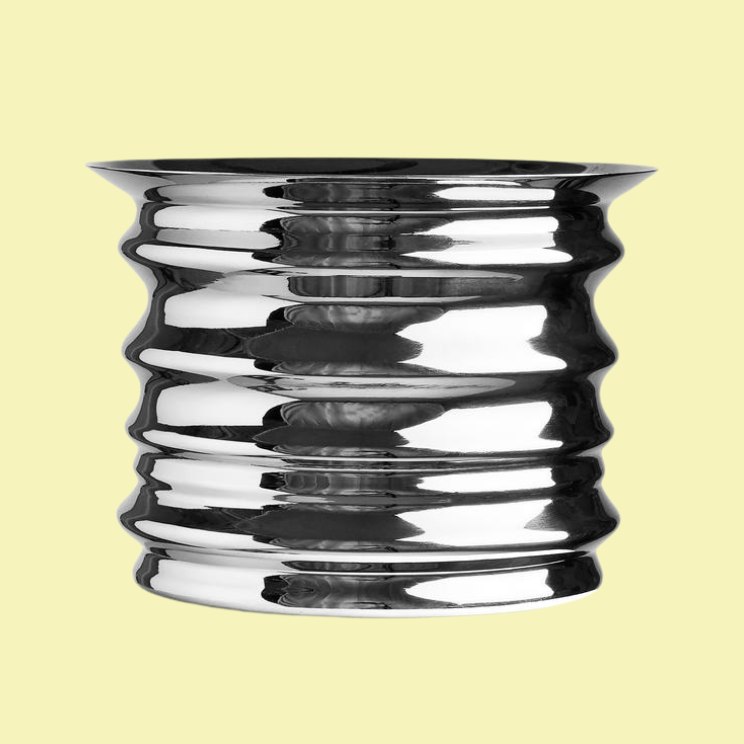 A metal textured plant pot