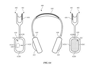 patent diagram showing airpods max with touchpad and gesture control support