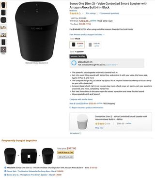 Sonos One frequently bought together