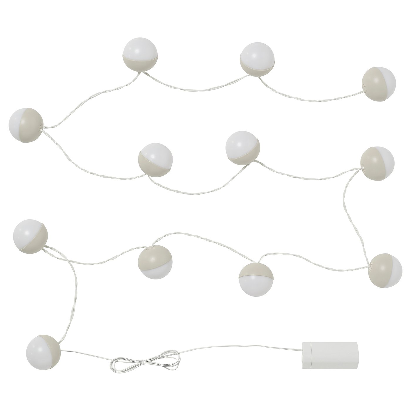 Solvinden Led String Light With 12 Lights - Battery Operated/beige White