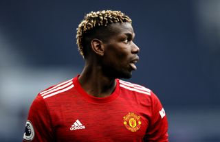 Manchester United midfielder Paul Pogba looks into the distance