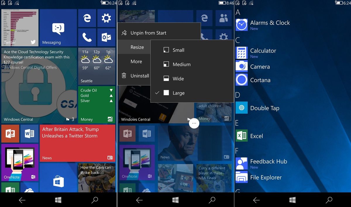 Microsoft's Windows 10 'CShell' adaptable UI in images and video ...