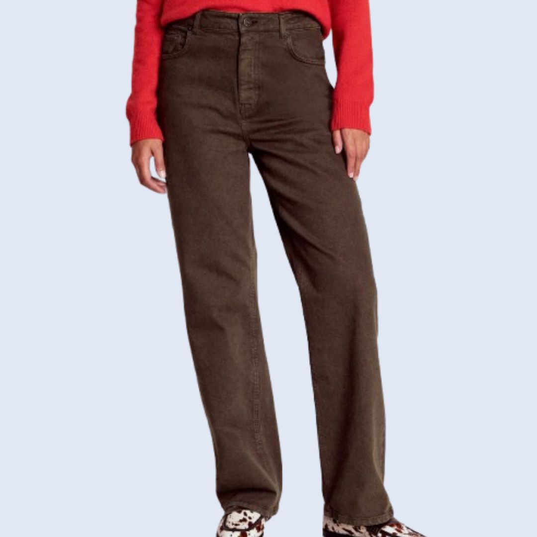 Boden Brown High Rise Column-Leg Jeans