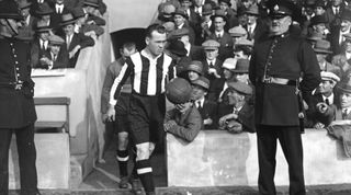 Hughie Gallacher walking out of the tunnel to play for Newcastle United