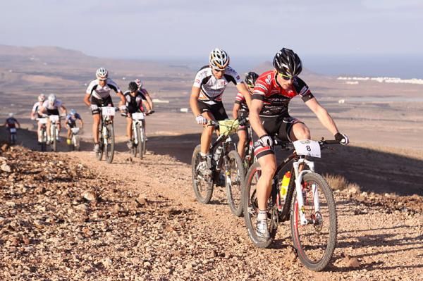 Racers on a climb