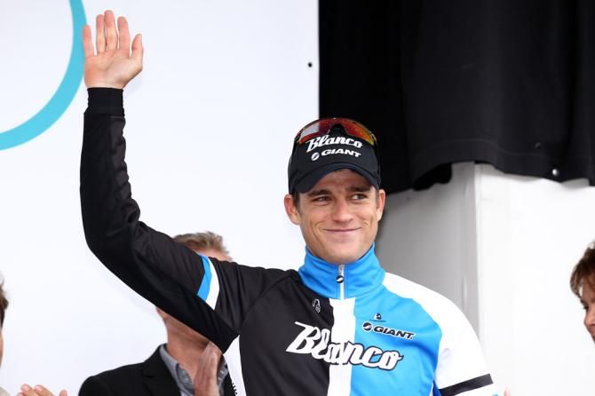 Theo Bos (Blanco) on the podium after taking his sixth victory of the 2013 season