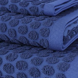 Beautiful Dot Textured 6pk Towel Set in Smokey Blue