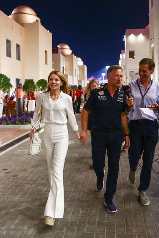 Geri Halliwell Horner cosied up to Princess Eugenie while supporting her husband at the Grand Prix