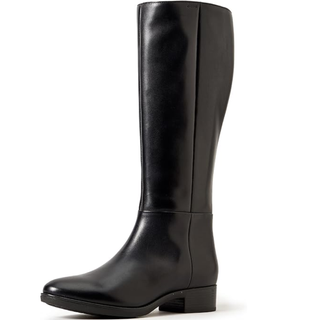 amazon prime fashion deals: geox black leather flat knee high boots