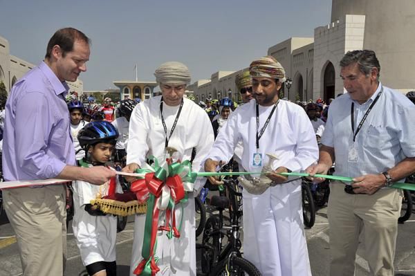 Ribbon-cutting ceremony at the Tour of Oman's opening stage.