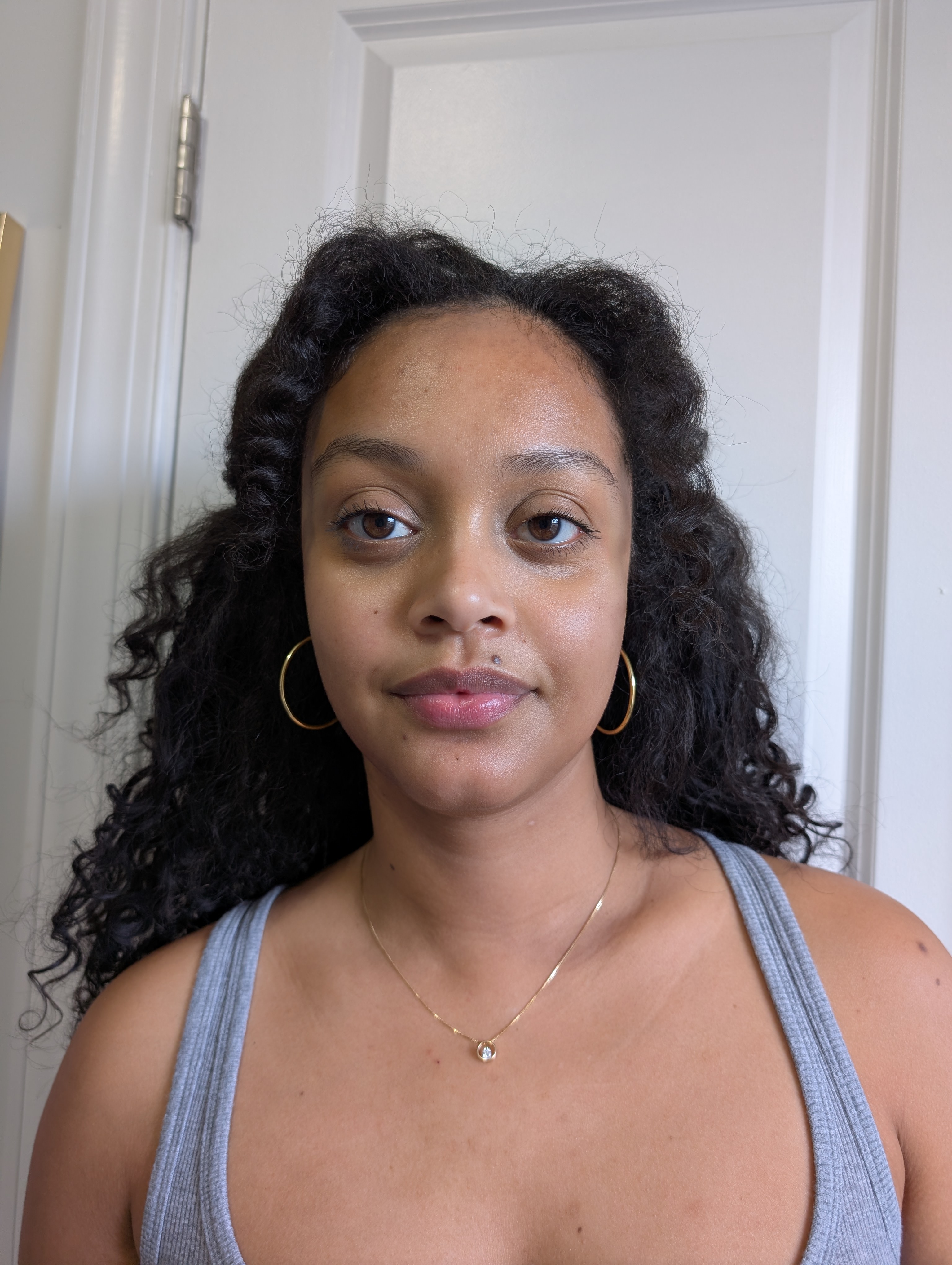 Shauna Beni-Haynes before and after testing Kiehl's milk-peel toner.