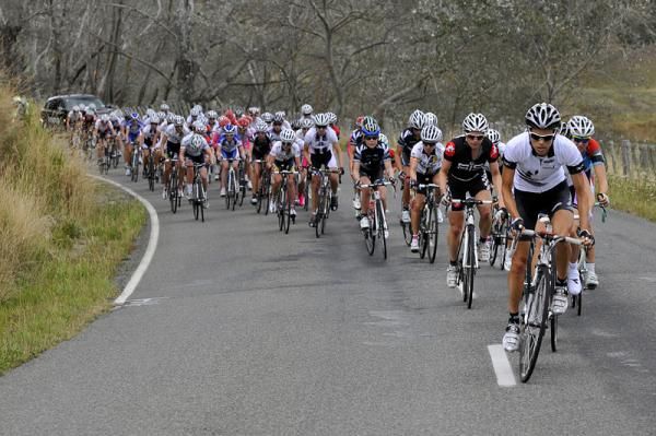 Cath Cheatley (NZ National Team) continues to drive the peloton.