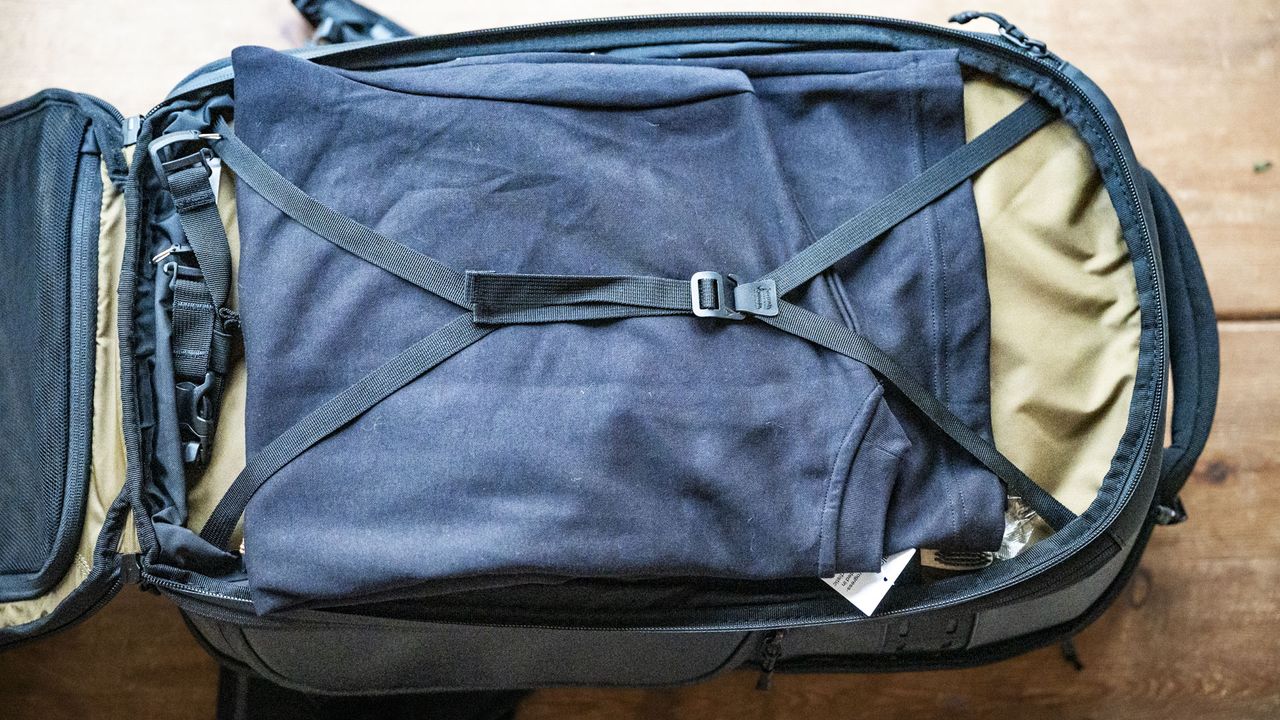 Clothes stowed in the Gomatic McKinnon Camera Pack 35L