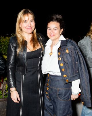 Hillary Kerr, Brooke Pace at Marie Claire power play party