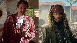 Quentin Tarantino in Pulp Fiction and Johnny Depp in Pirates of the Caribbean