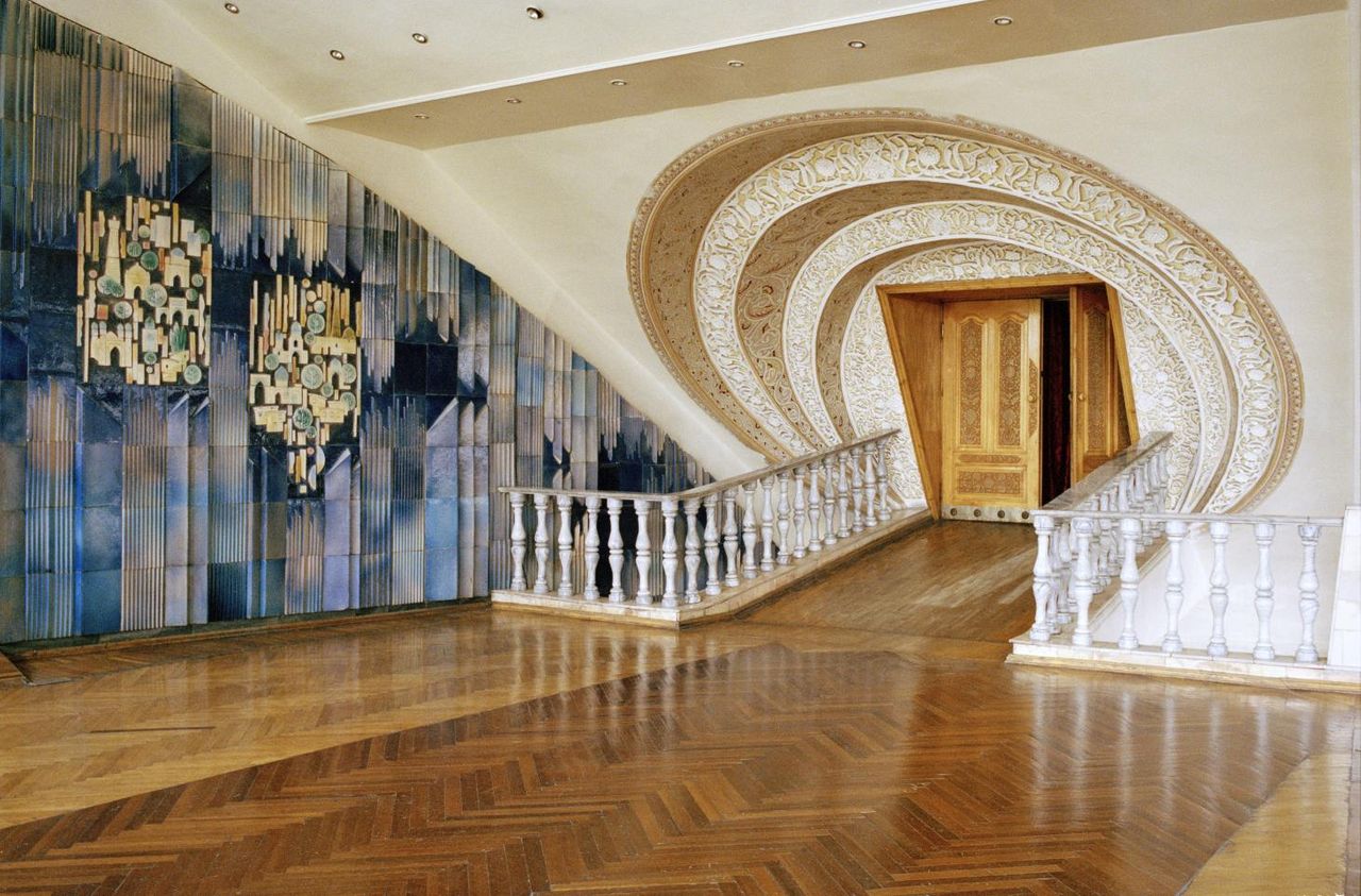 The Circus&rsquo; grand interiors feature colourful tiled walls, parquet floors and striking circular doorways