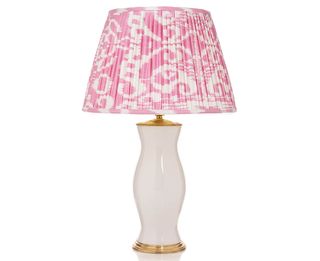 Self Whiteous lamp base, medium, £295, pleated-silk shade, £180, Rosanna Lonsdale — www.rosannalonsdale.com