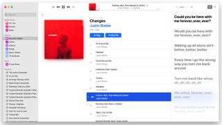 Apple Musik med karaoke-texter i macOS