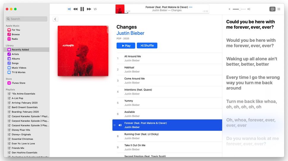 Apple Music gets karaokestyle lyrics in macOS Catalina TechRadar