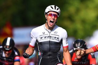 Danny van Poppel (Trek Factory Racing) wins stage 12 of the 2015 Vuelta a Espana.