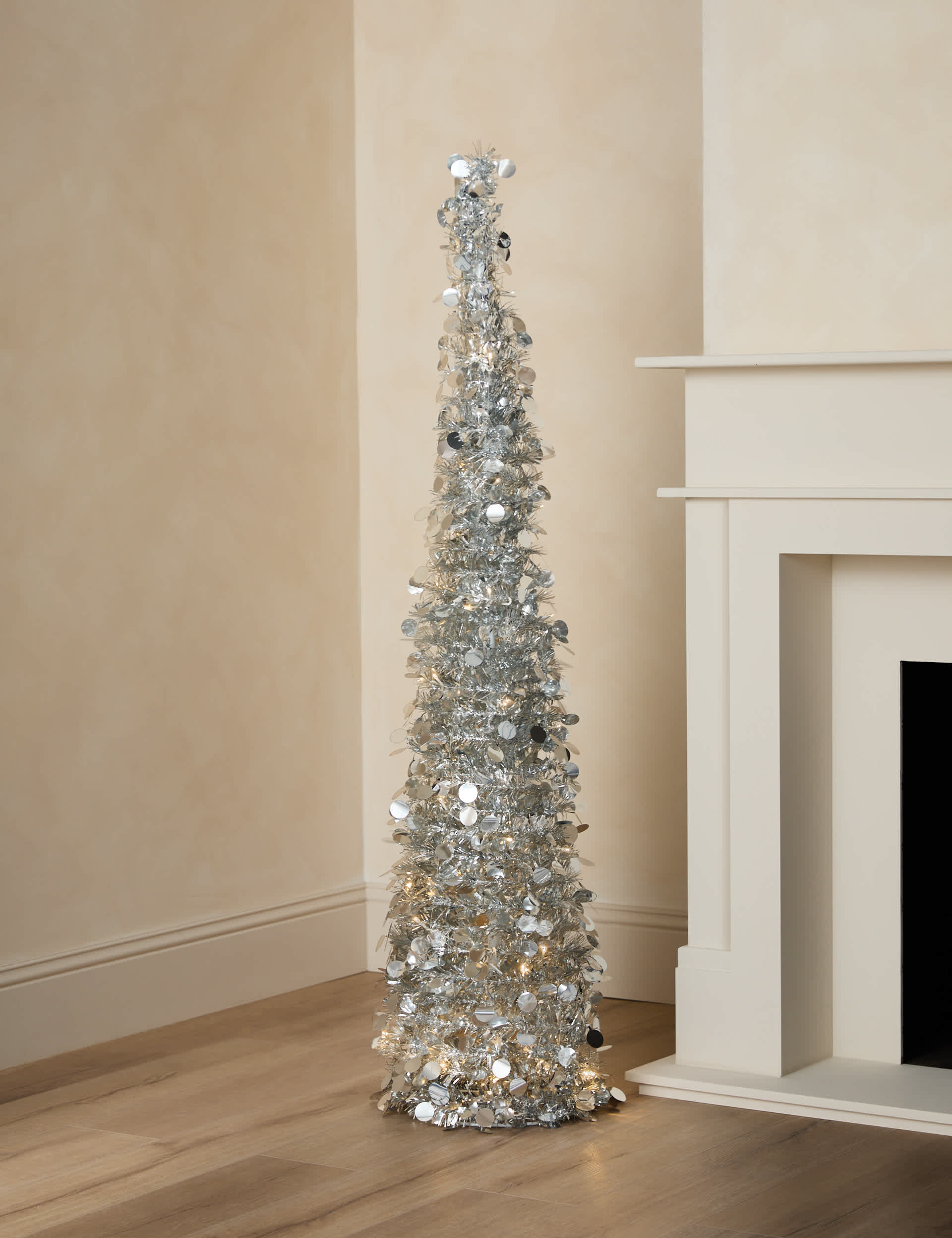 5ft Pre-Lit Tinsel Christmas Tree