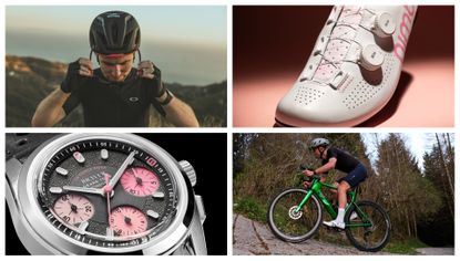 Oakley Giro collection / Nimbl Ultimate Stelvio shoes / Bravur La Corsa Rosa IV watch / 3T Strada Italia road bike