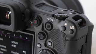 The rear buttons of the Canon EOS R3 mirrorless camera