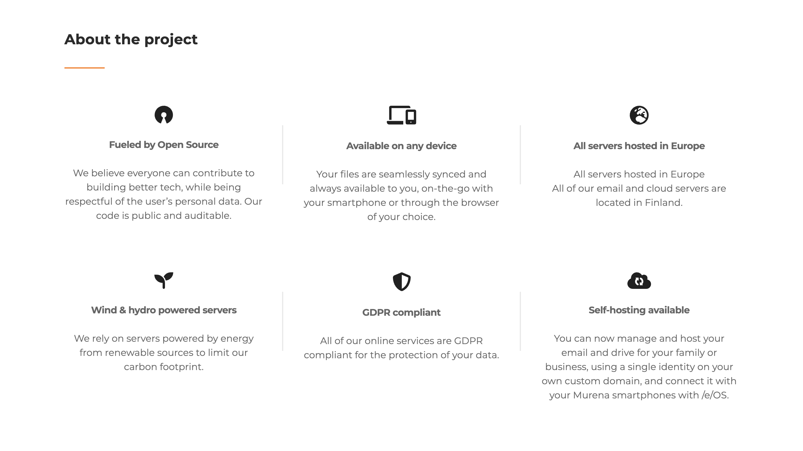 Murena Cloud features January 2023