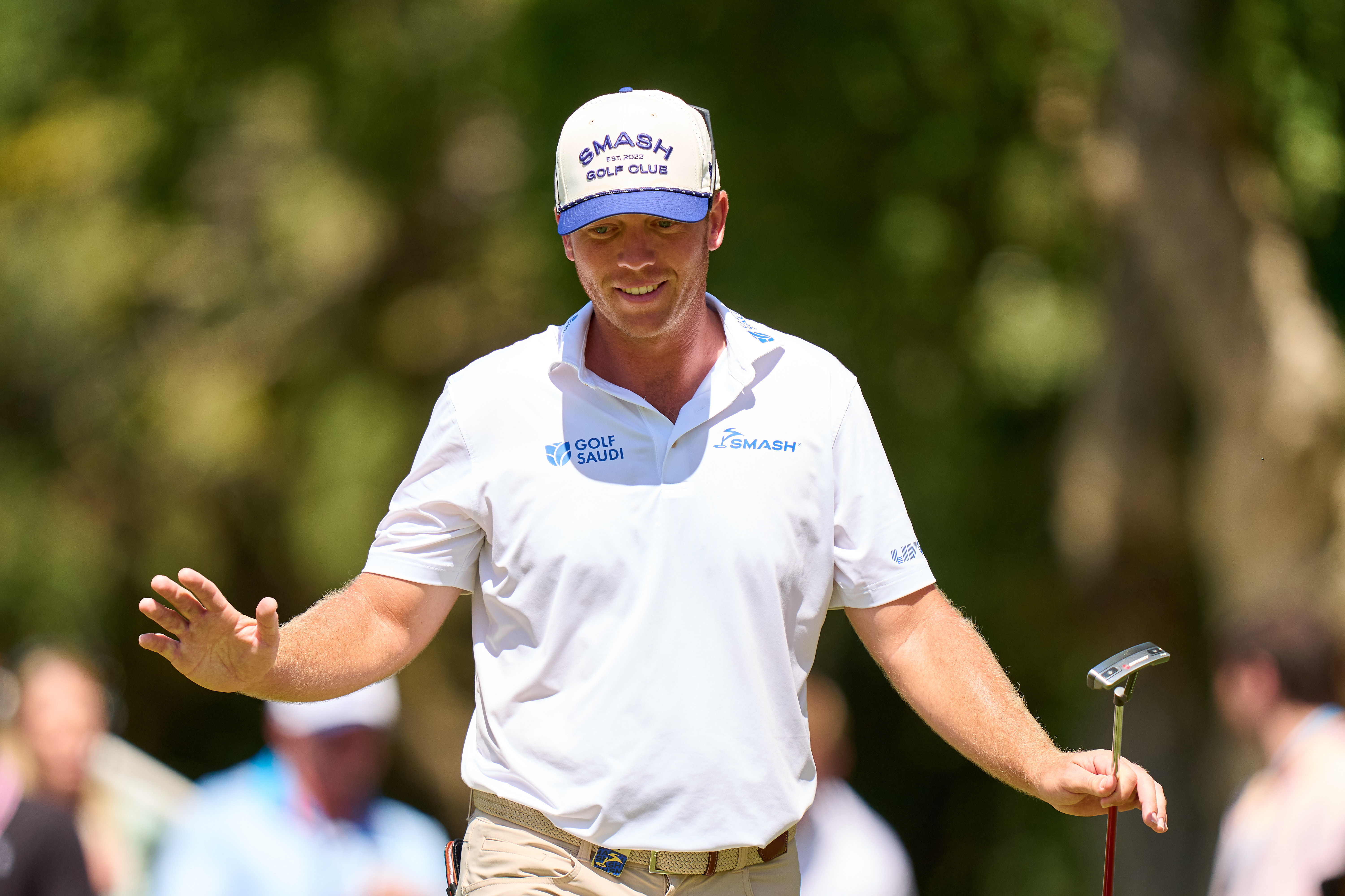 Talor Gooch celebrates a putt on the 18th
