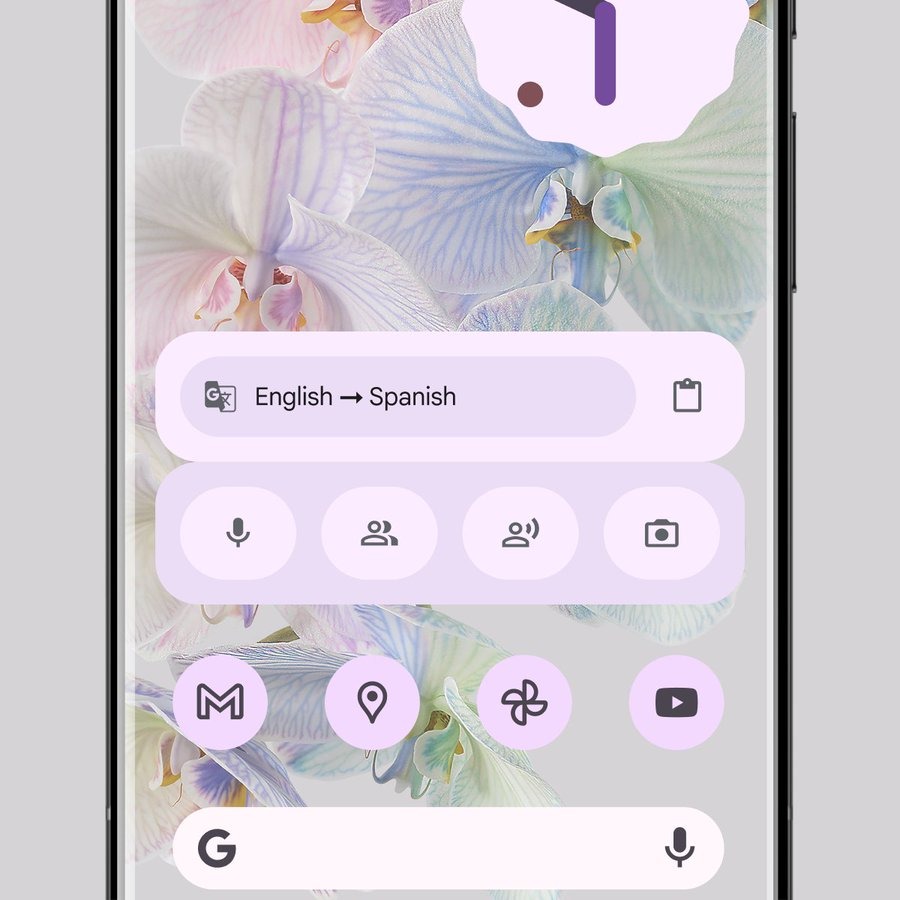 Google Translate's new widgets on Android with Material You design language