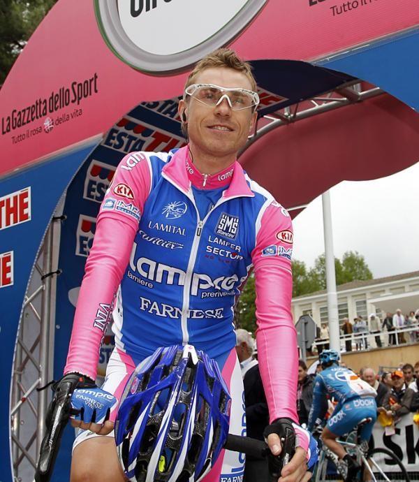 Damiano Cunego (Lampre - Farnese Vini) before the start.