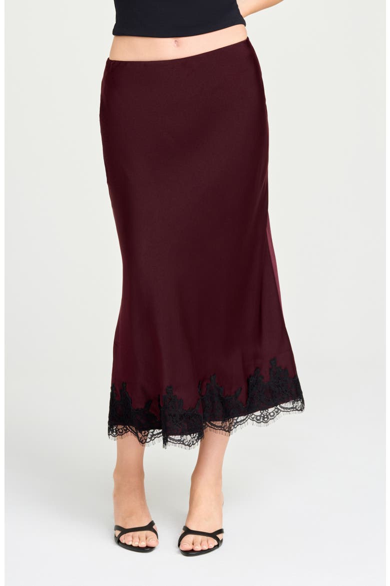 Vienna Lace Trim Satin Skirt
